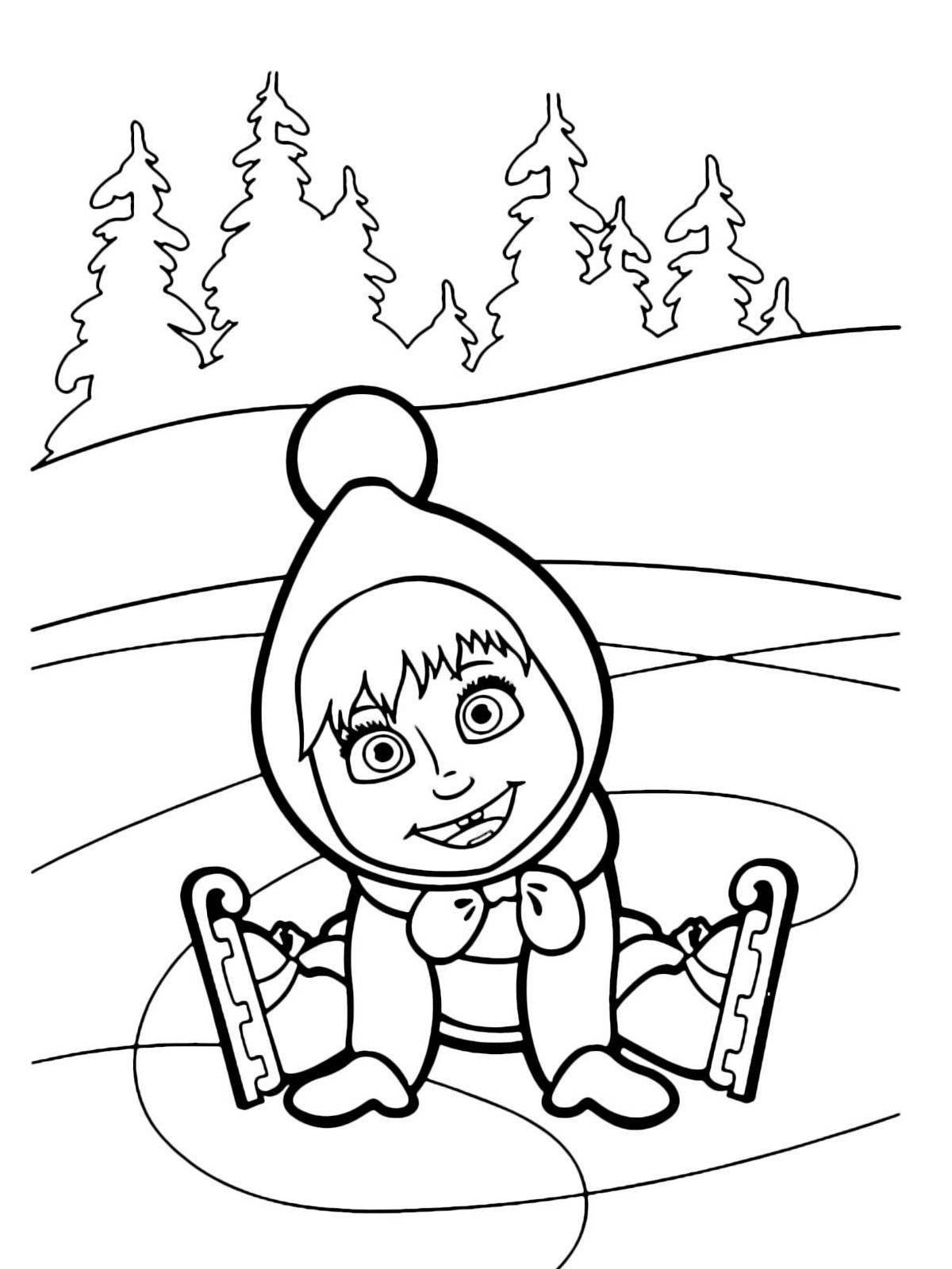 Merry Masha and the bear deluxe coloring book