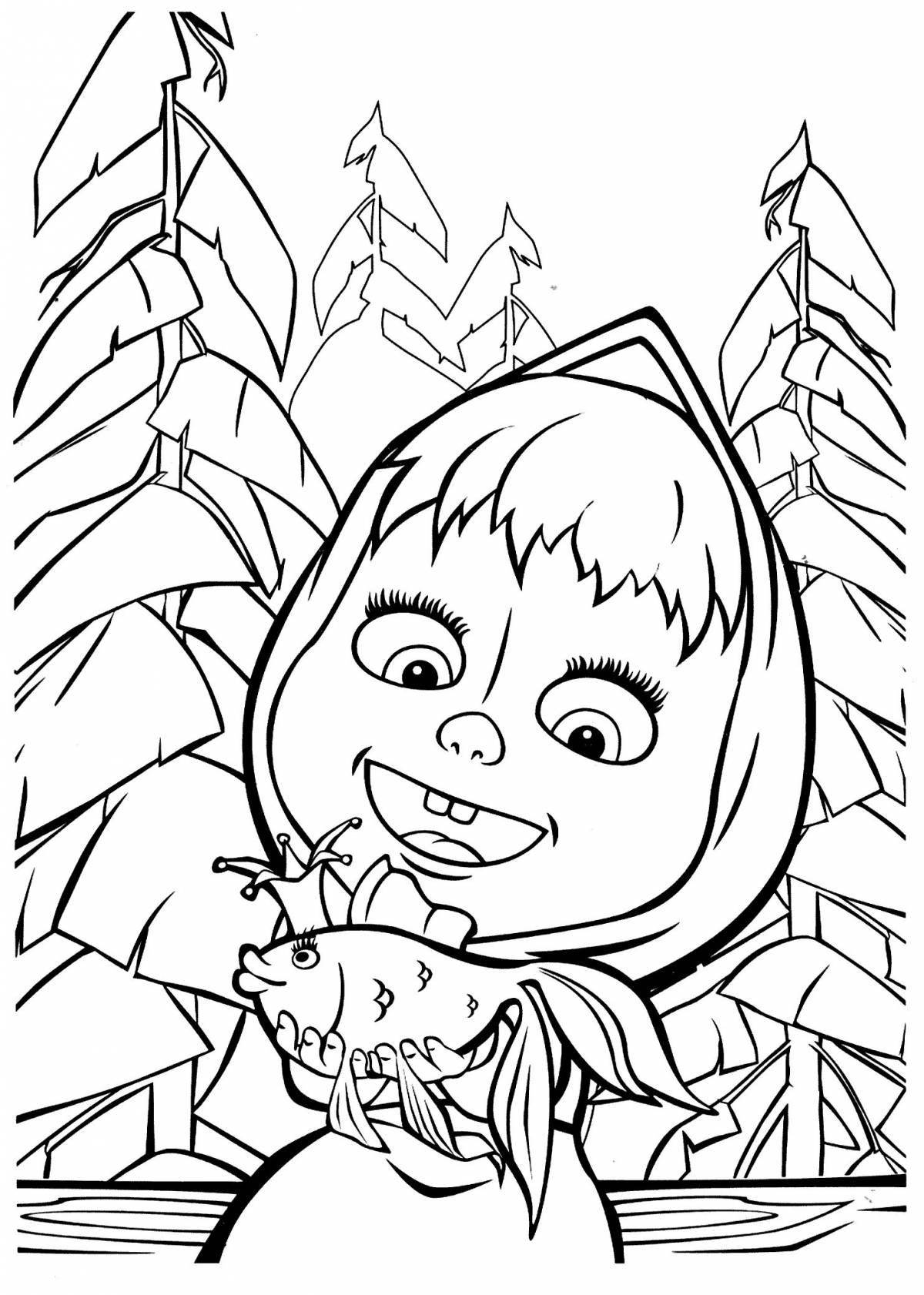Playful masha and the bear deluxe coloring book