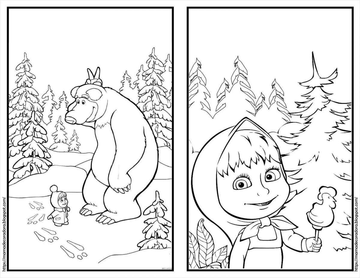 Charming masha and the bear deluxe coloring book