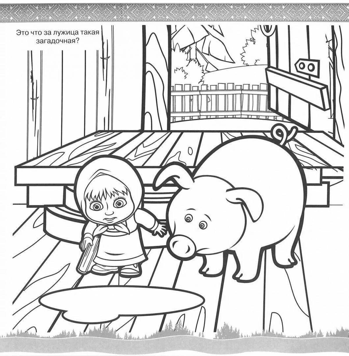 Coloring book sparkling masha and the bear deluxe
