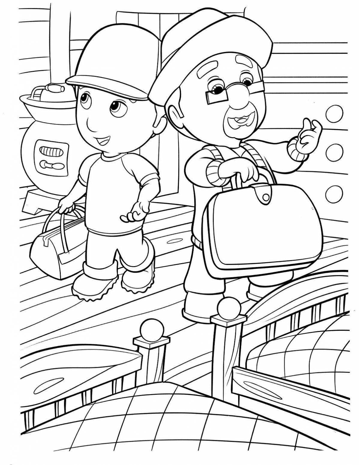 Interesting cog coloring page for kids