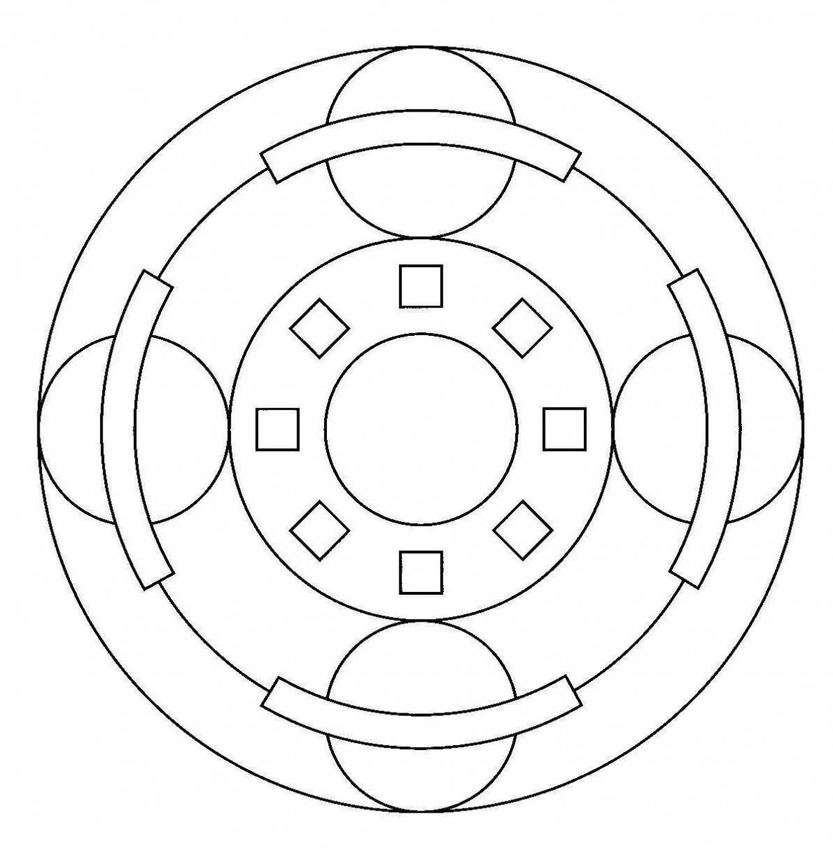 Раскраска Красочный рисунок тарелки для самых маленьких