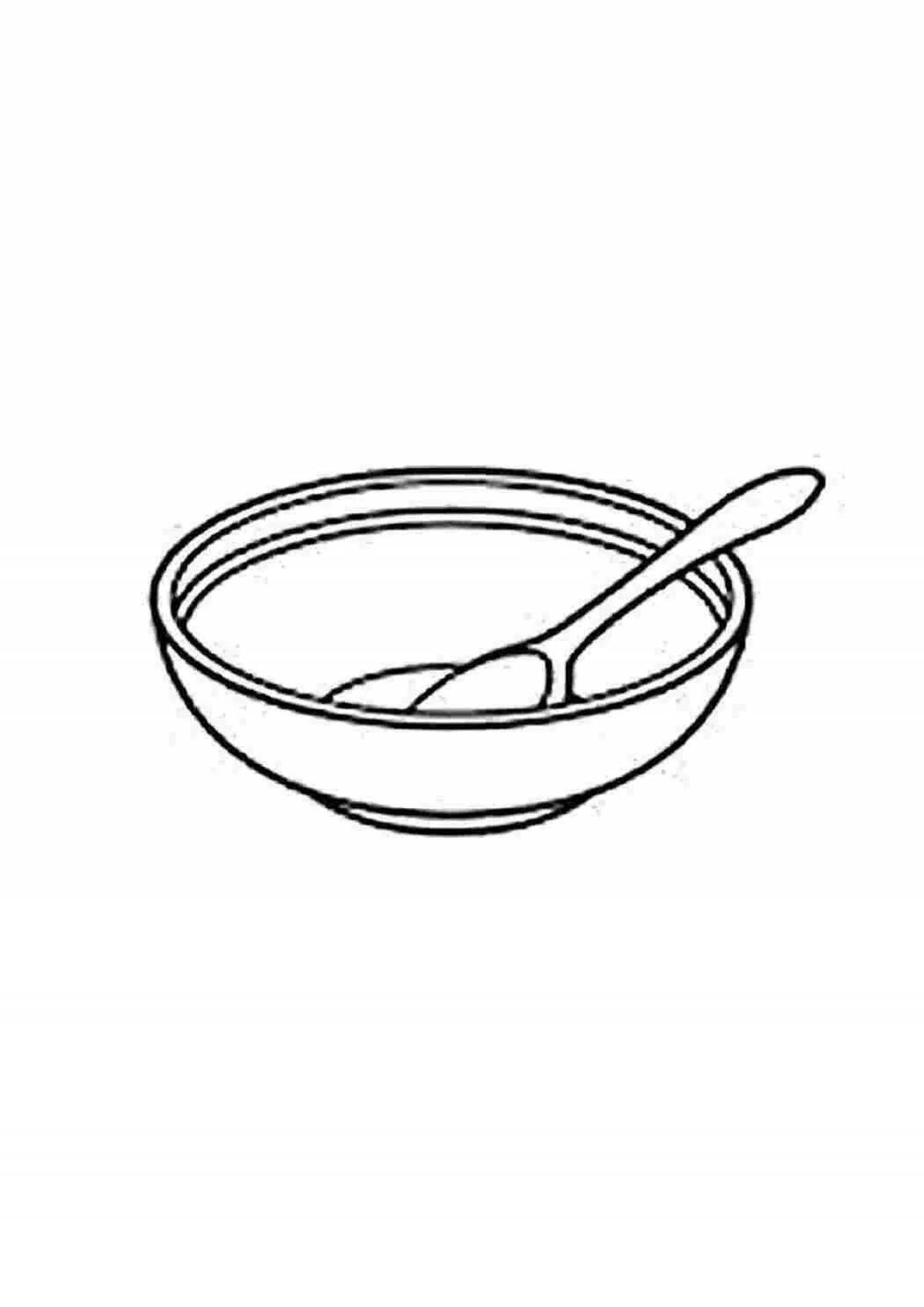 Раскраска Яркий рисунок тарелки для дошкольников