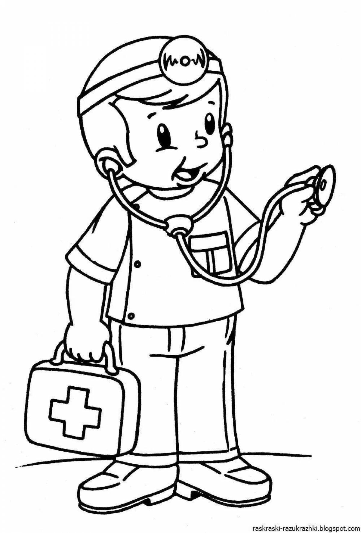 Attractive doctor doctor coloring book