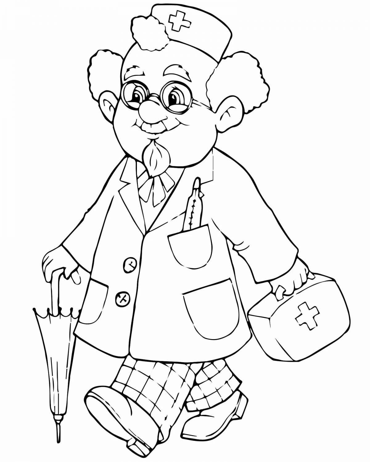Dr Doctor Coloring Page with Rich Colors