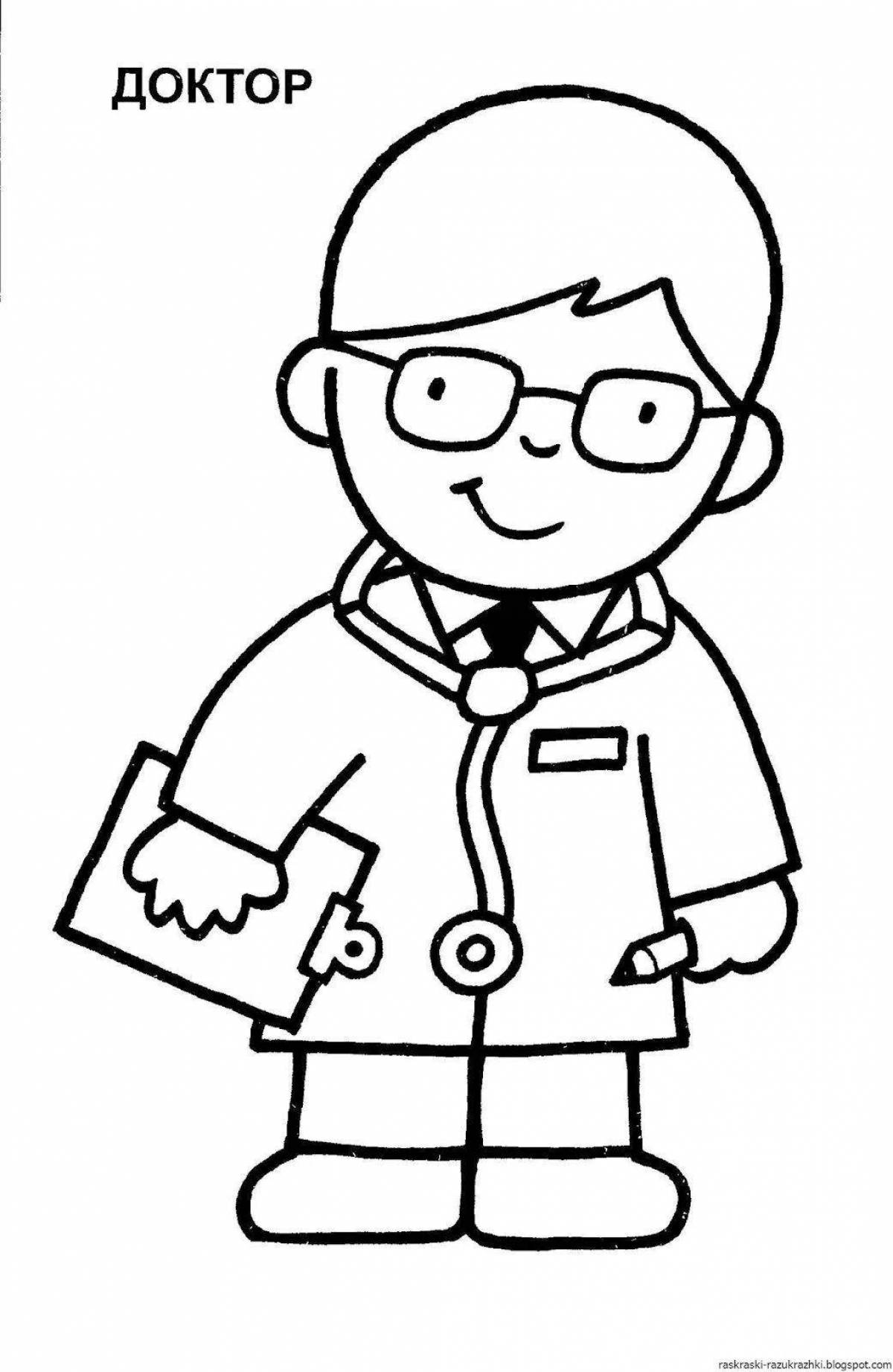 Color-brilliant doctor doctor coloring page