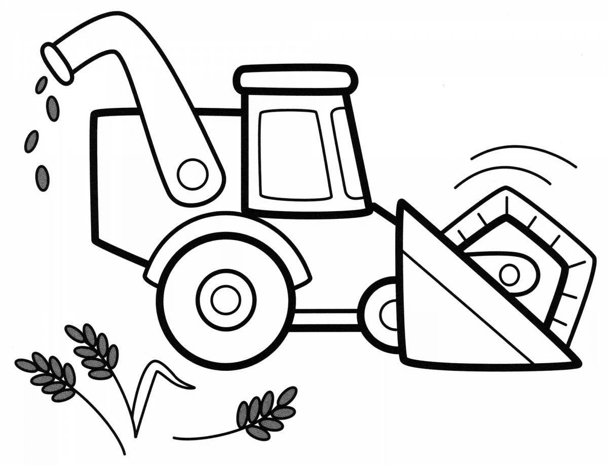 Adorable farm equipment coloring book for kids