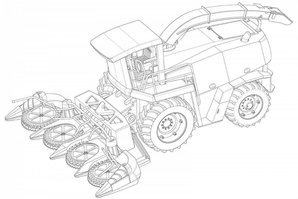 Tempting farm machinery coloring page for kids
