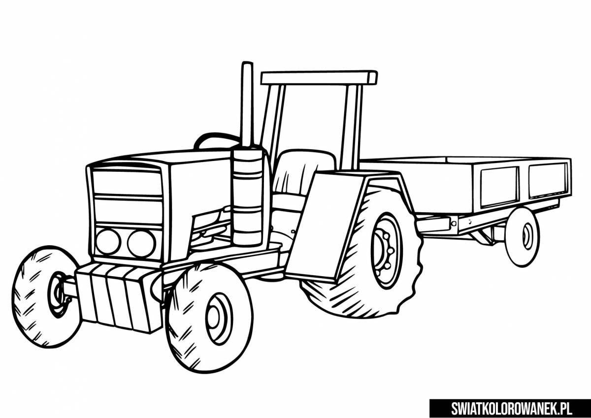 Photo Attractive machinery agricultural coloring book for kids
