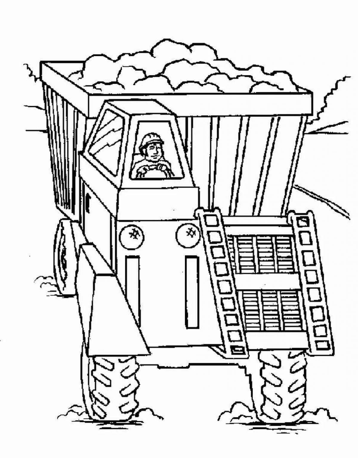 Amazing coloring pages of agricultural machinery for kids