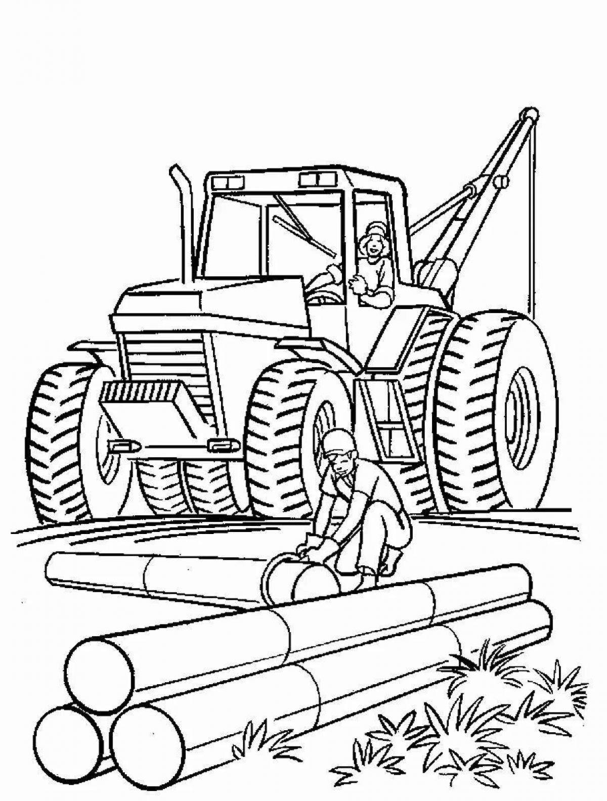 Photo Adorable farm equipment coloring book for kids