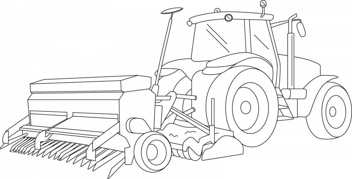 Welcoming coloring pages of agricultural machinery for children