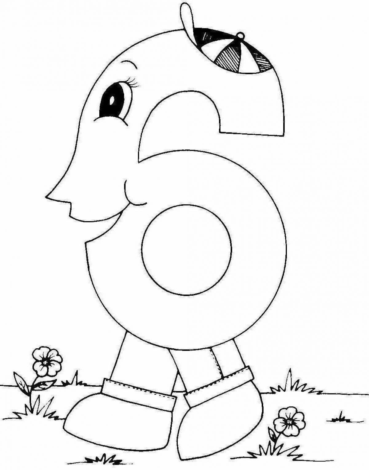 Playful animal-shaped page number coloring pages
