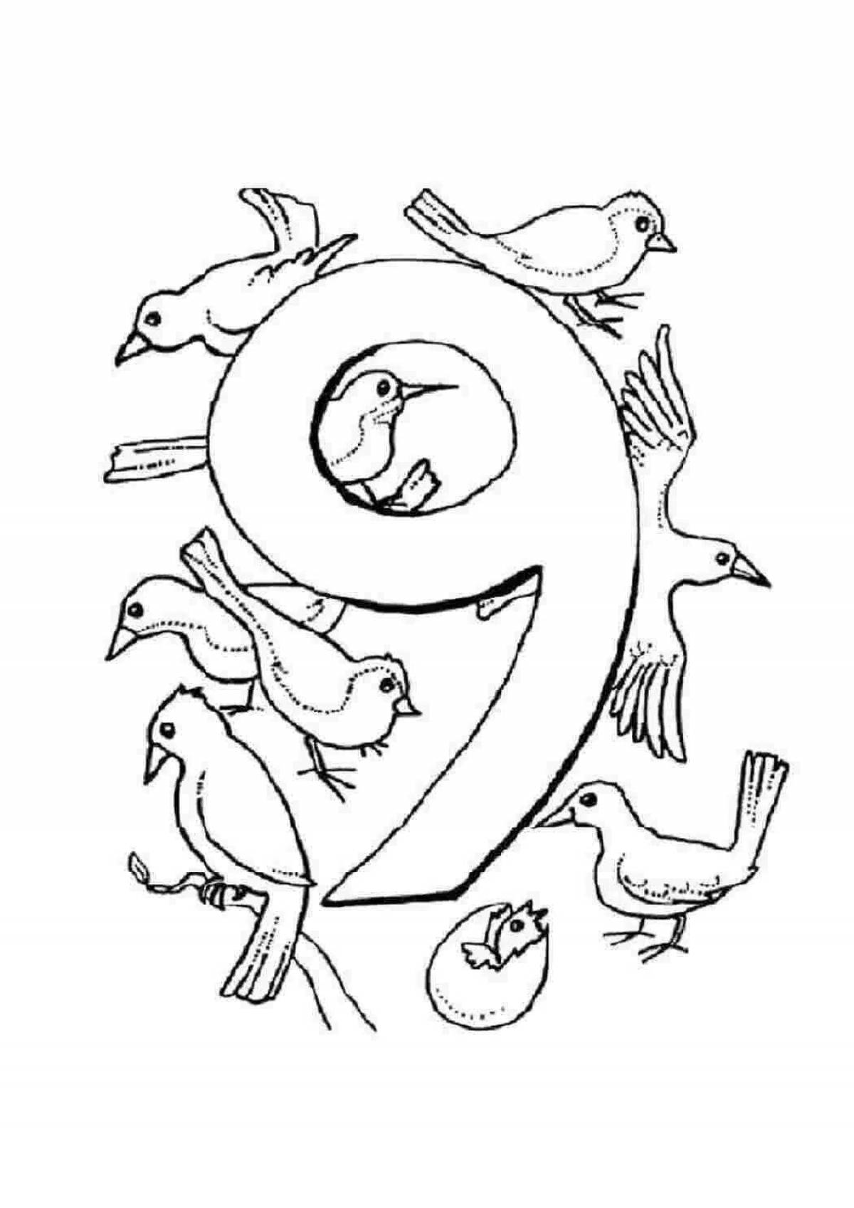 Fun coloring pages with animal shaped page numbers
