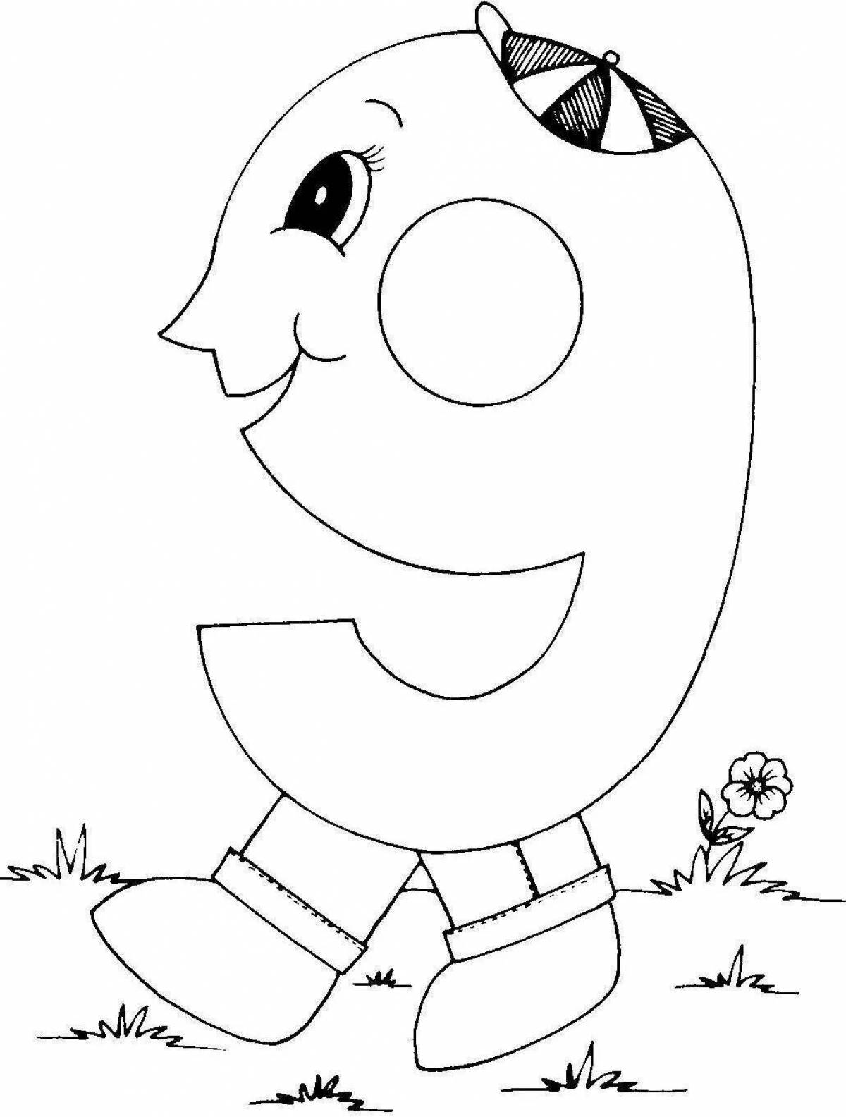 Joyful animal coloring page numbers