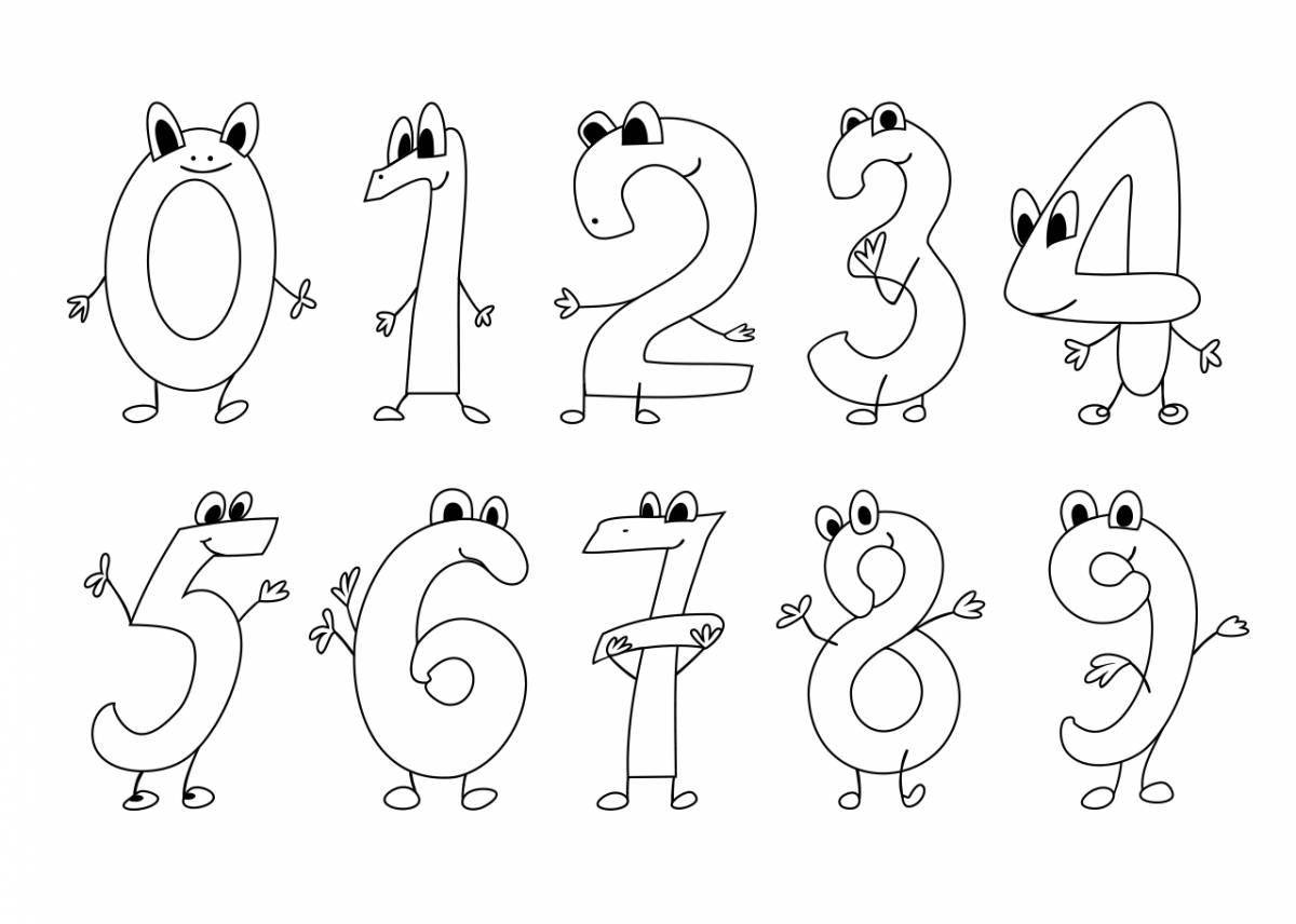 Рисунки цифрами животных