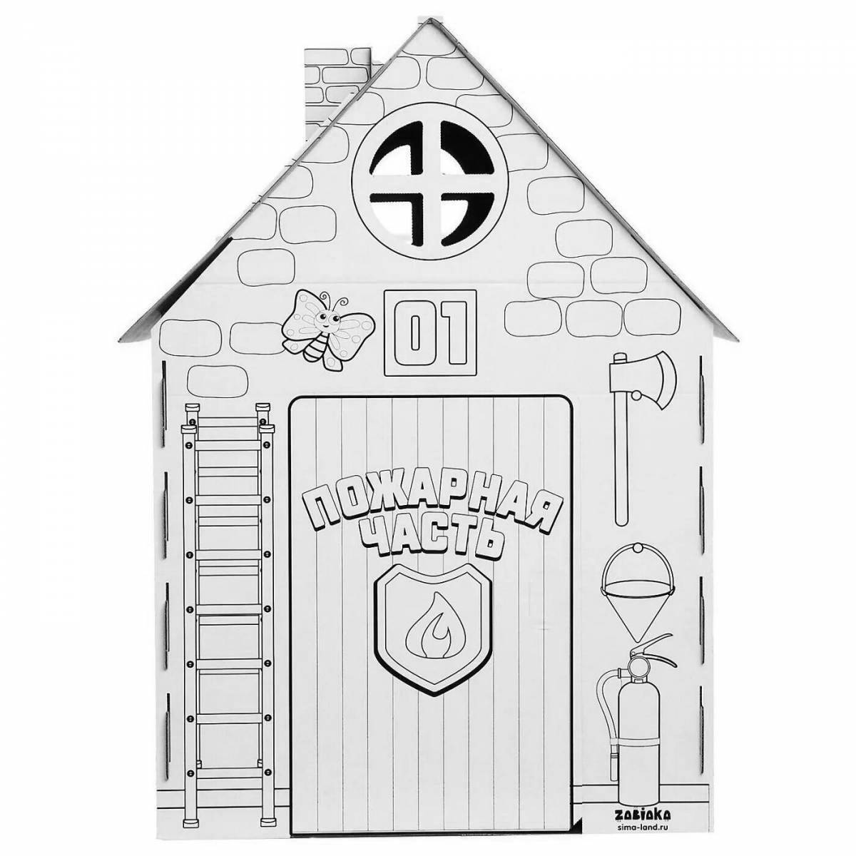 Intriguing coloring page price of a cardboard house
