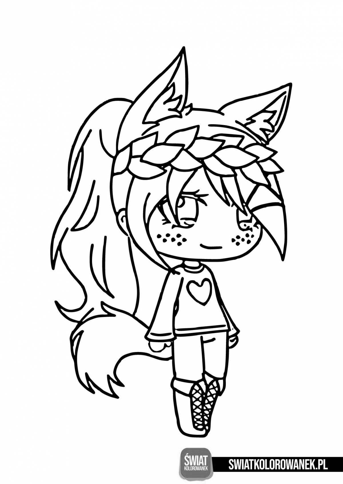 Gacha life bright coloring page