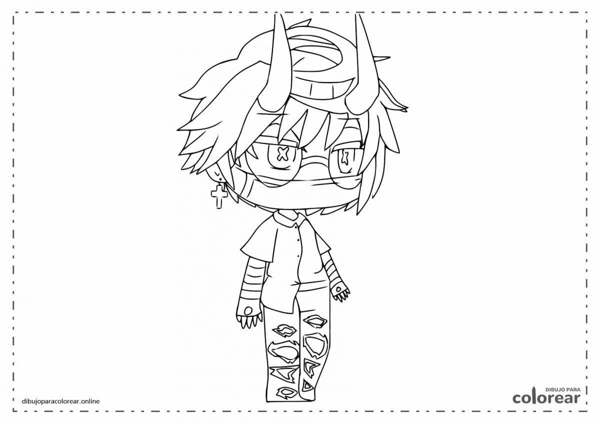 Lovely gacha life coloring page