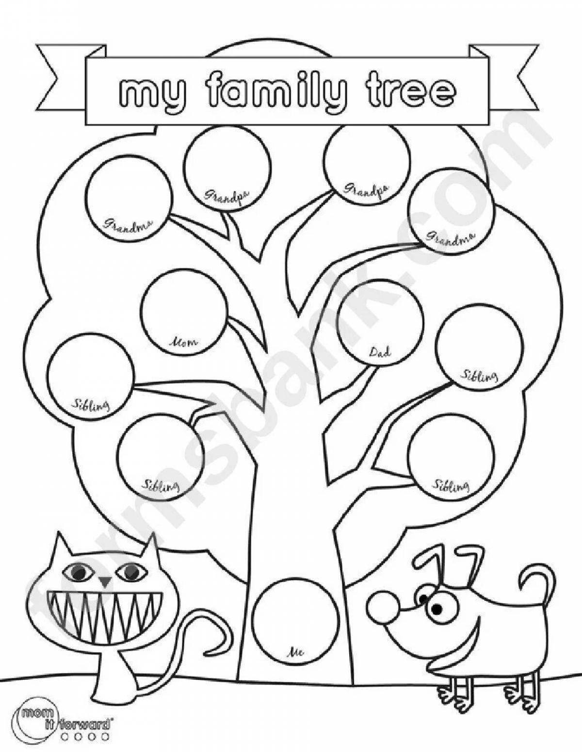 My family's happy coloring page