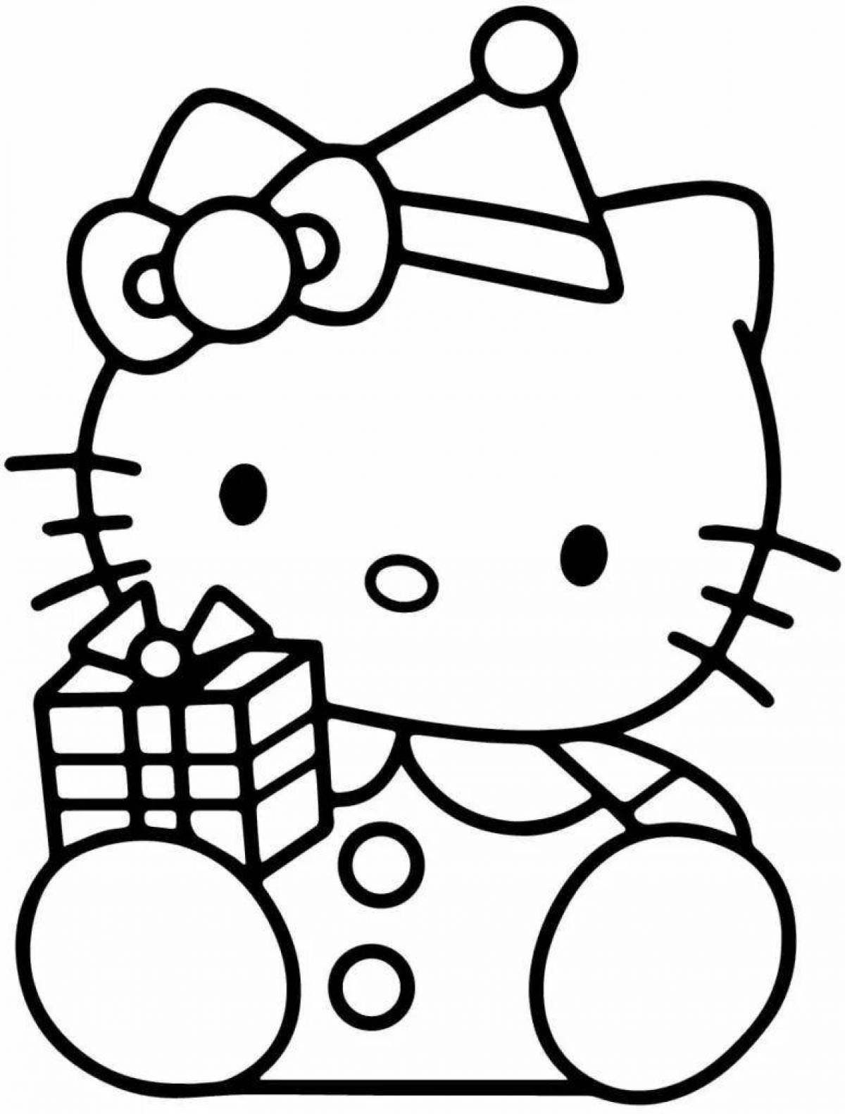 Радостная открытка hello kitty