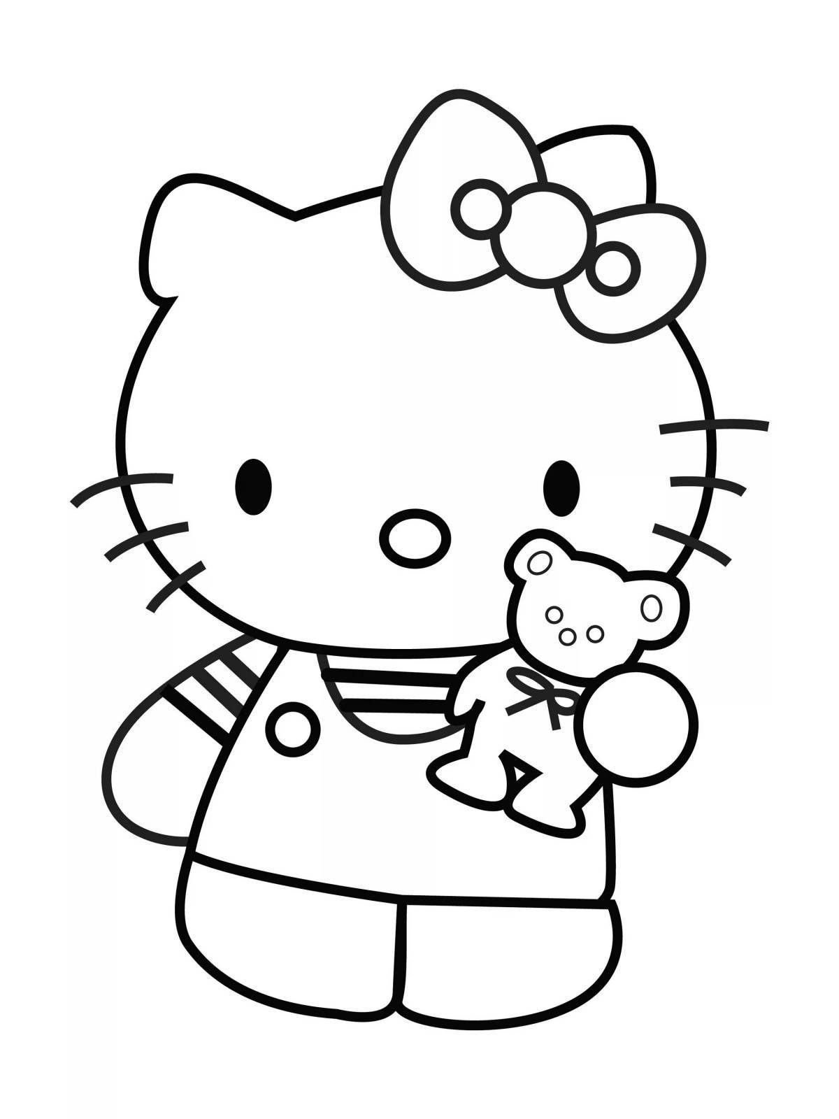 Glowing greeting card hello kitty