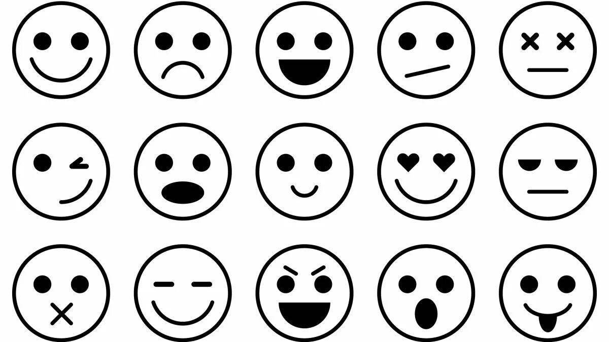 Coloring page of happy smiley