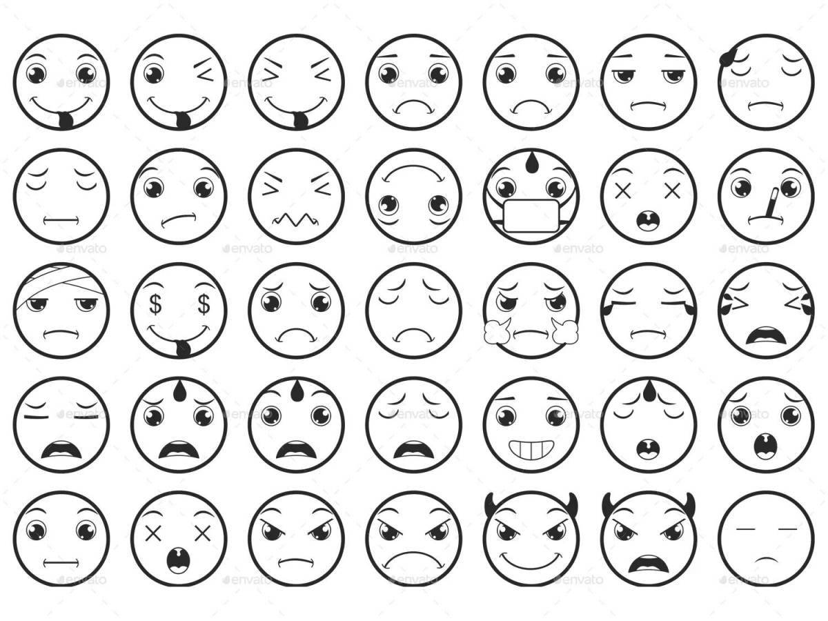 Confused emoji coloring page