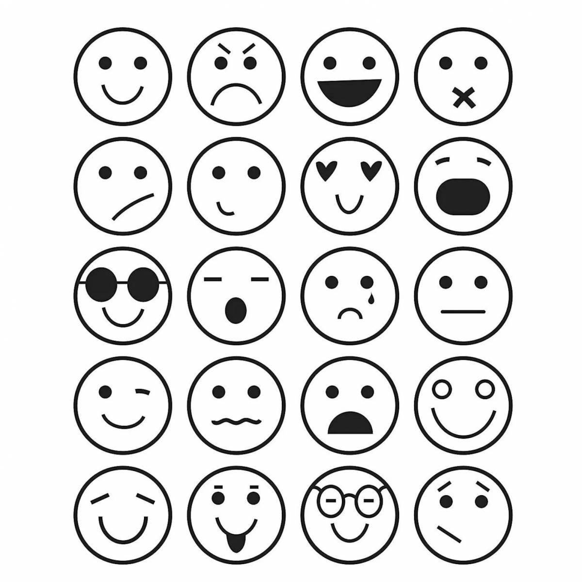 Anxious emoji coloring page