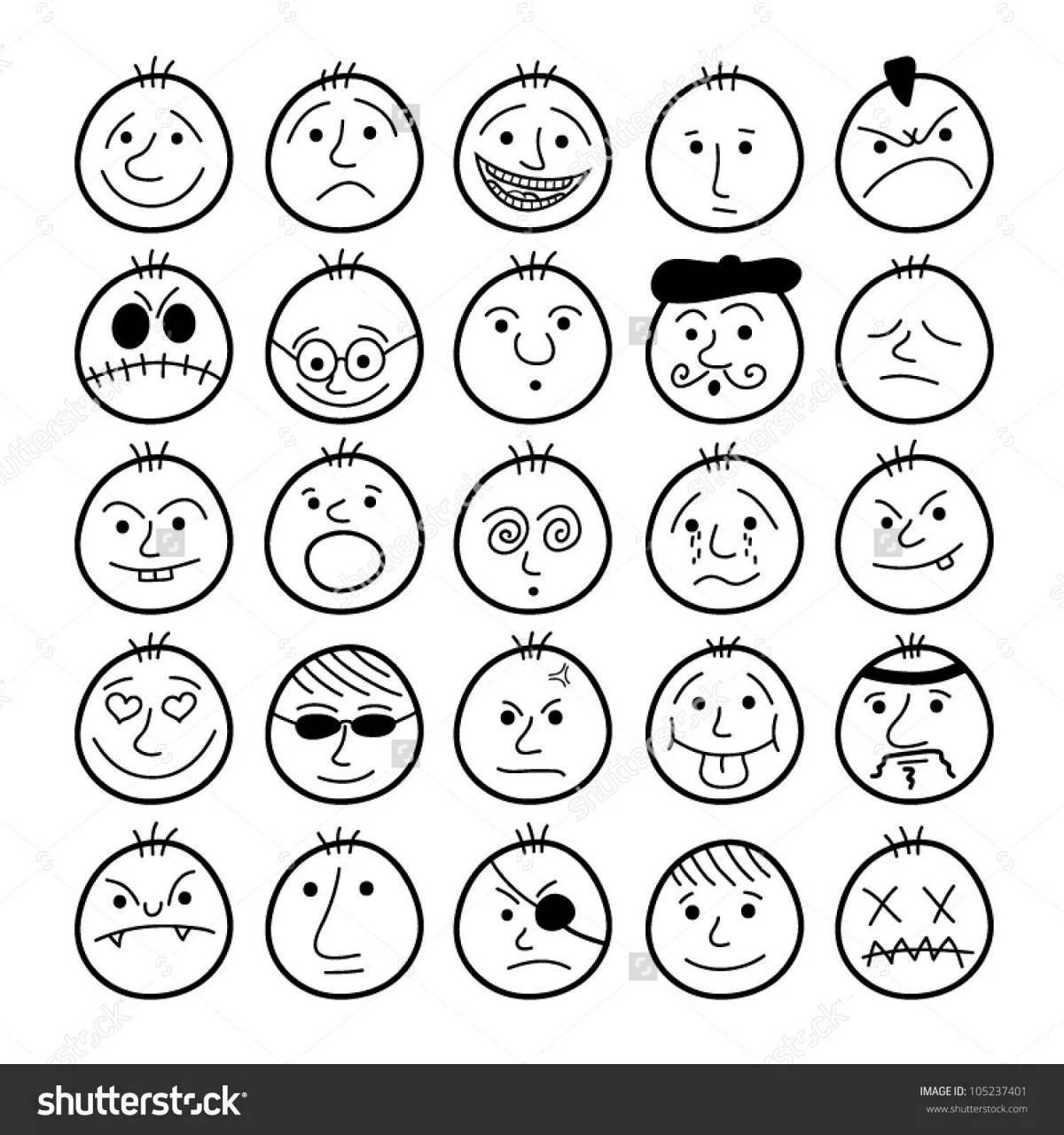Furious smiley coloring page
