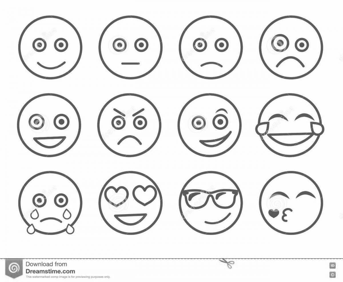 Shy smiley coloring page