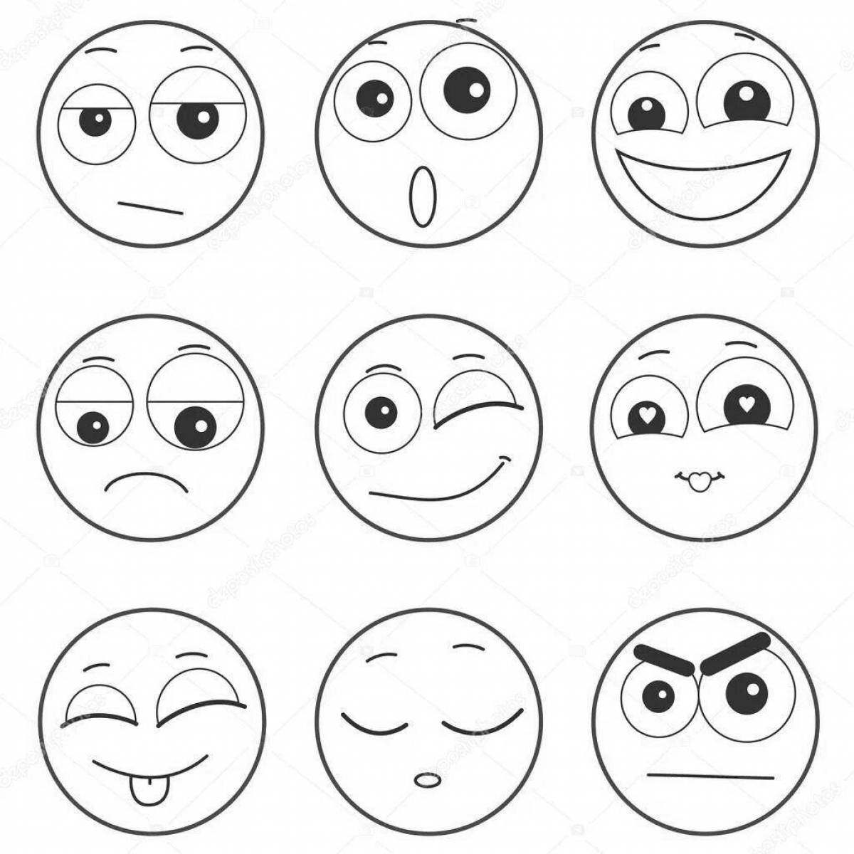 Tired smiley coloring page