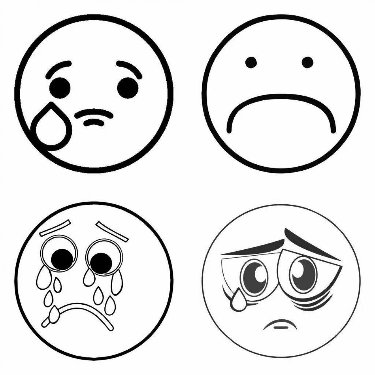 Nervous emoji coloring page
