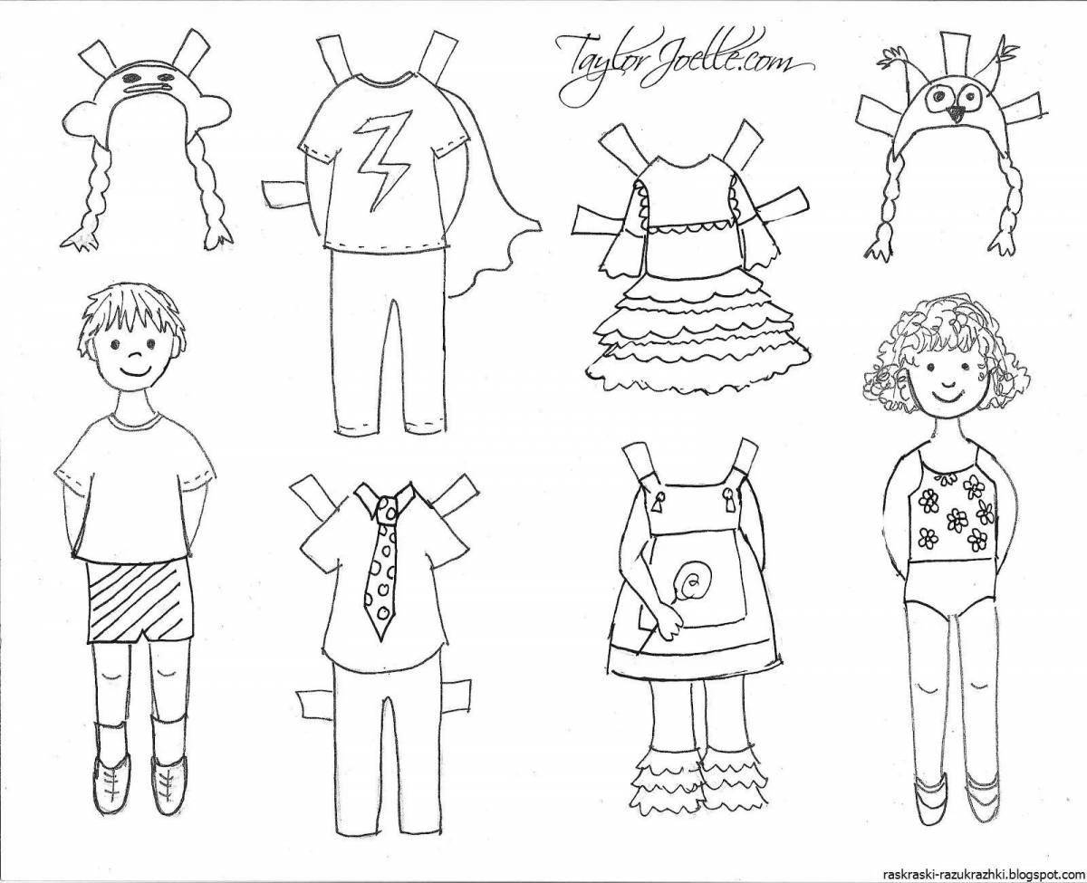 Charming coloring book people girls in clothes