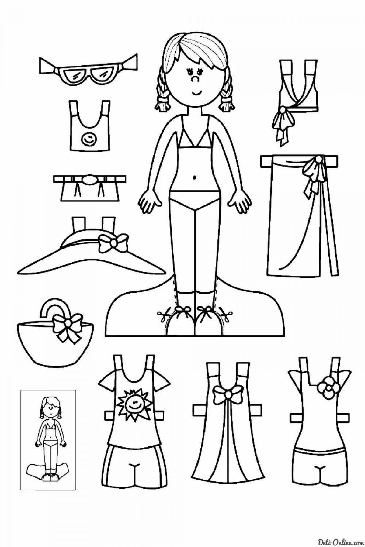 Radiant coloring page people dressed girls