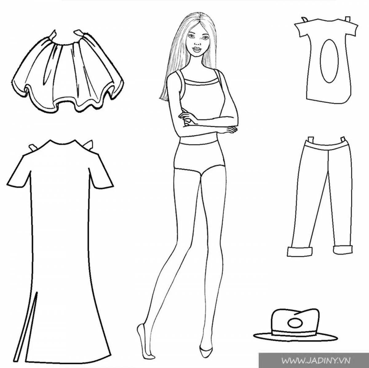 Glowing coloring pages people girls in clothes