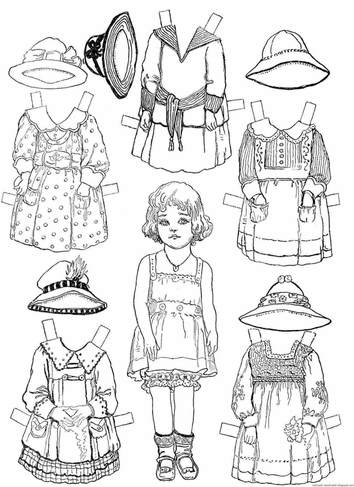 Shiny coloring book people girls in clothes