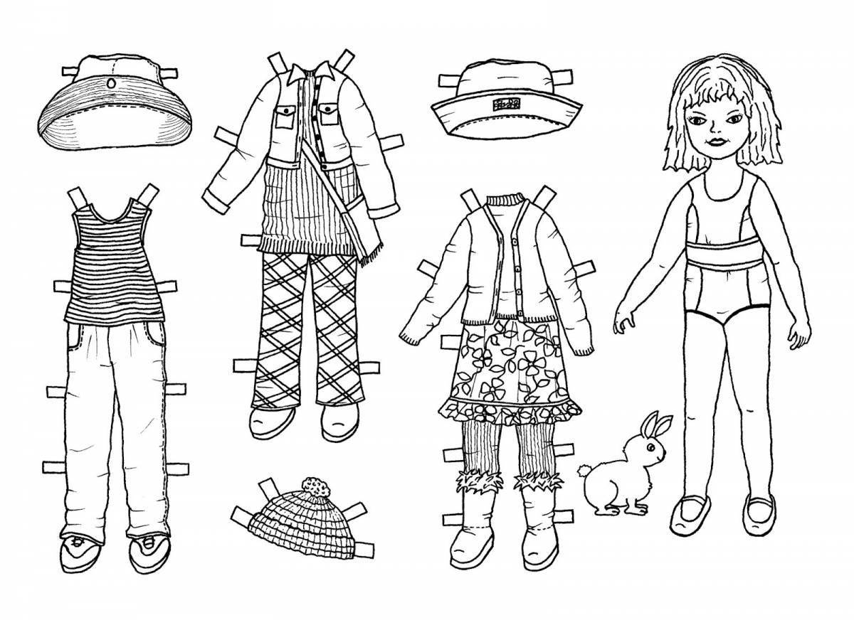 Great coloring book people, girls in clothes