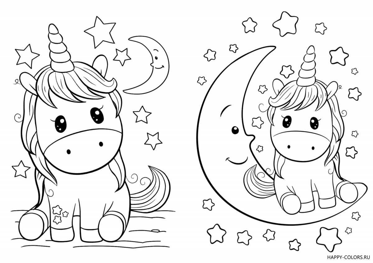 Adorable coloring book for girls cute unicorns