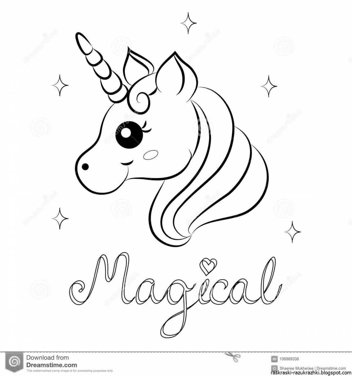 Luminous coloring pages for girls cute unicorns
