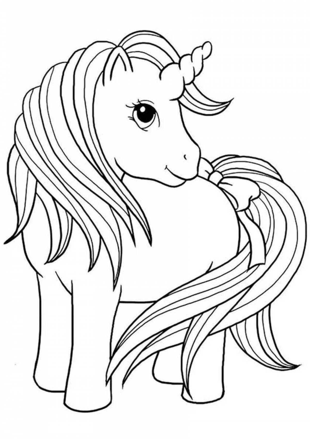 Coloring book for girls cute unicorns