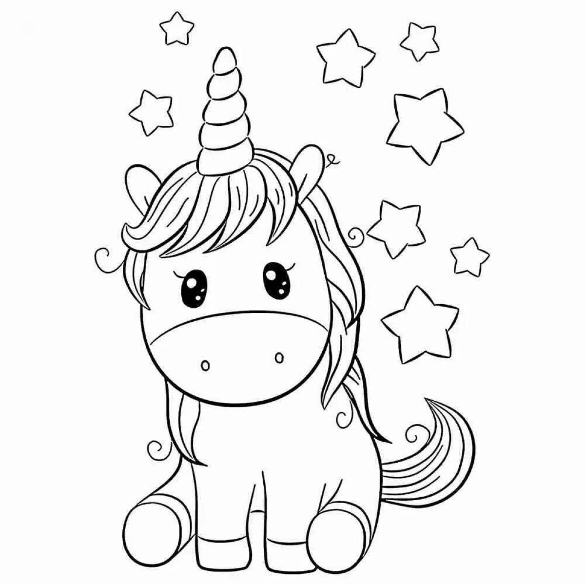 Dazzling coloring book for girls cute unicorns