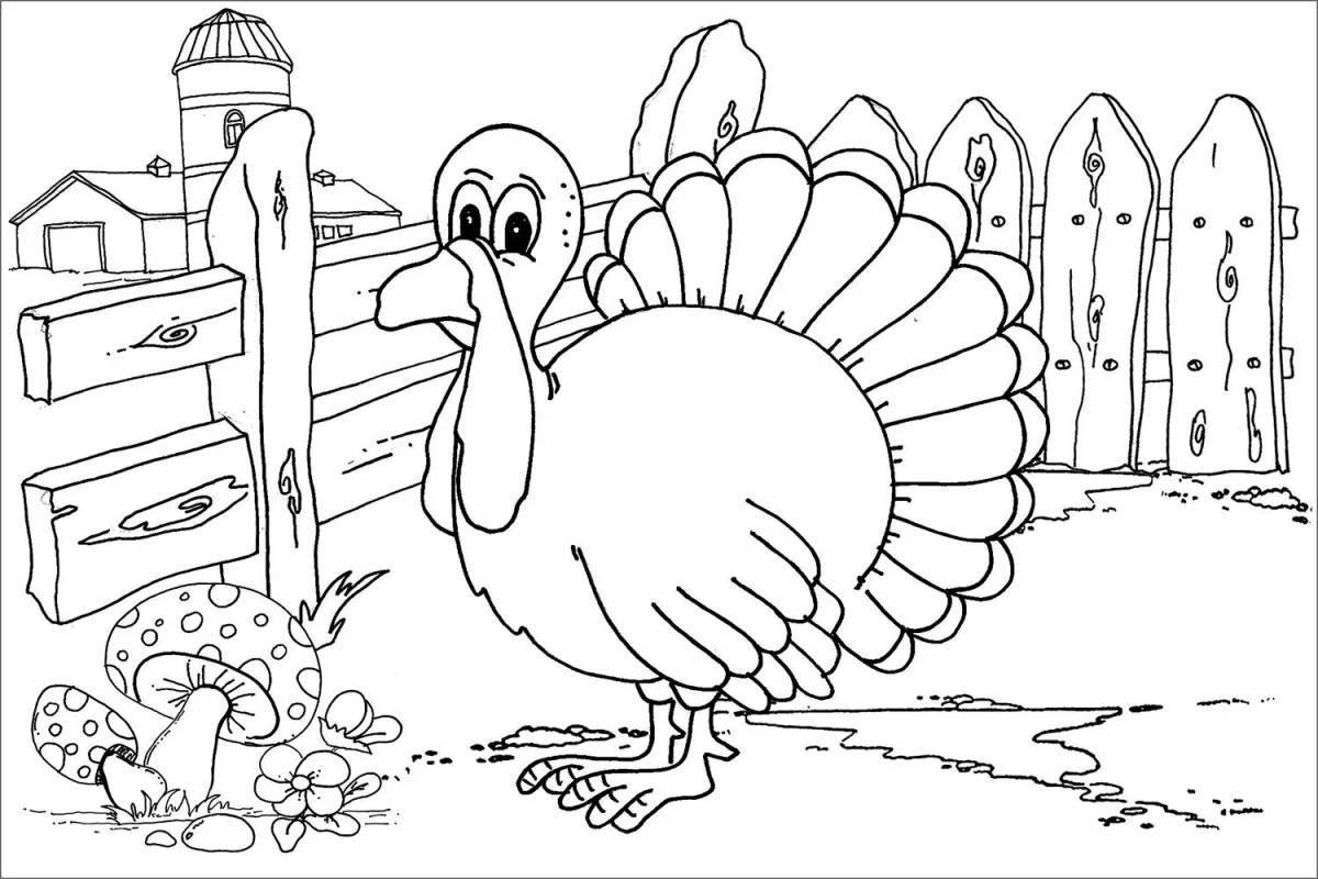 Bird yard coloring page