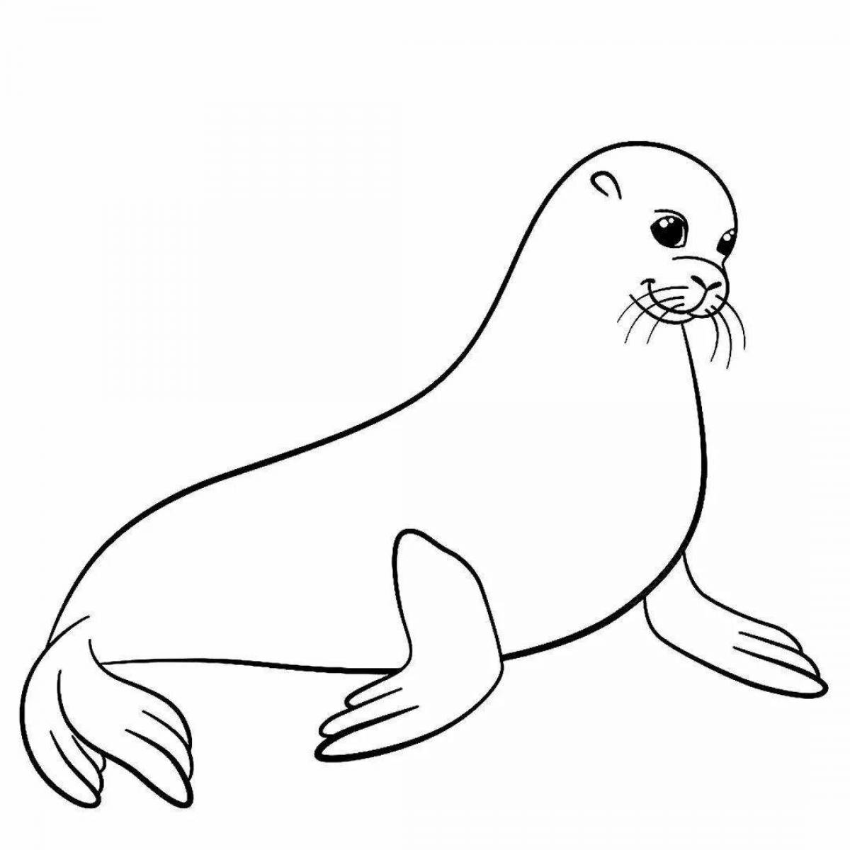 Wonderful Baikal seal coloring book for kids