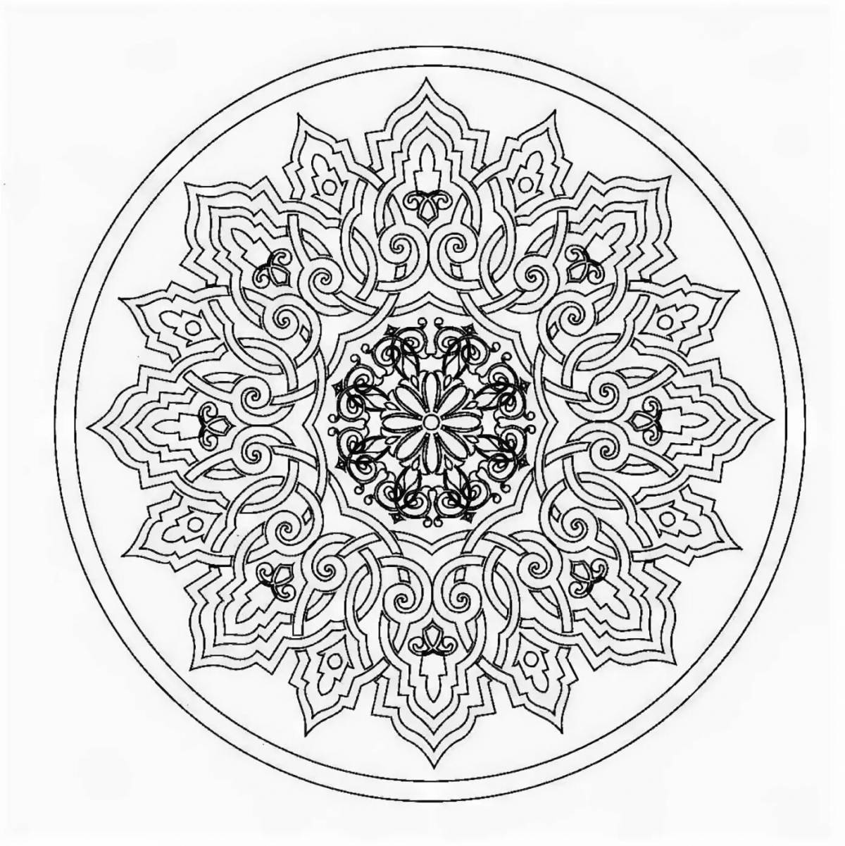 Rampant wealth mandala coloring page