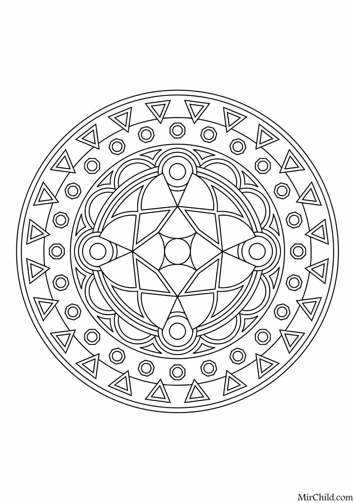 Luxury wealth mandala coloring page