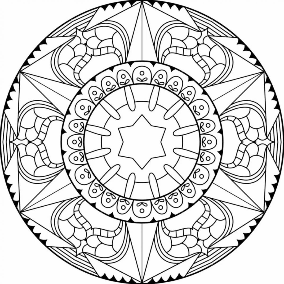 Coloring book bright money mandala