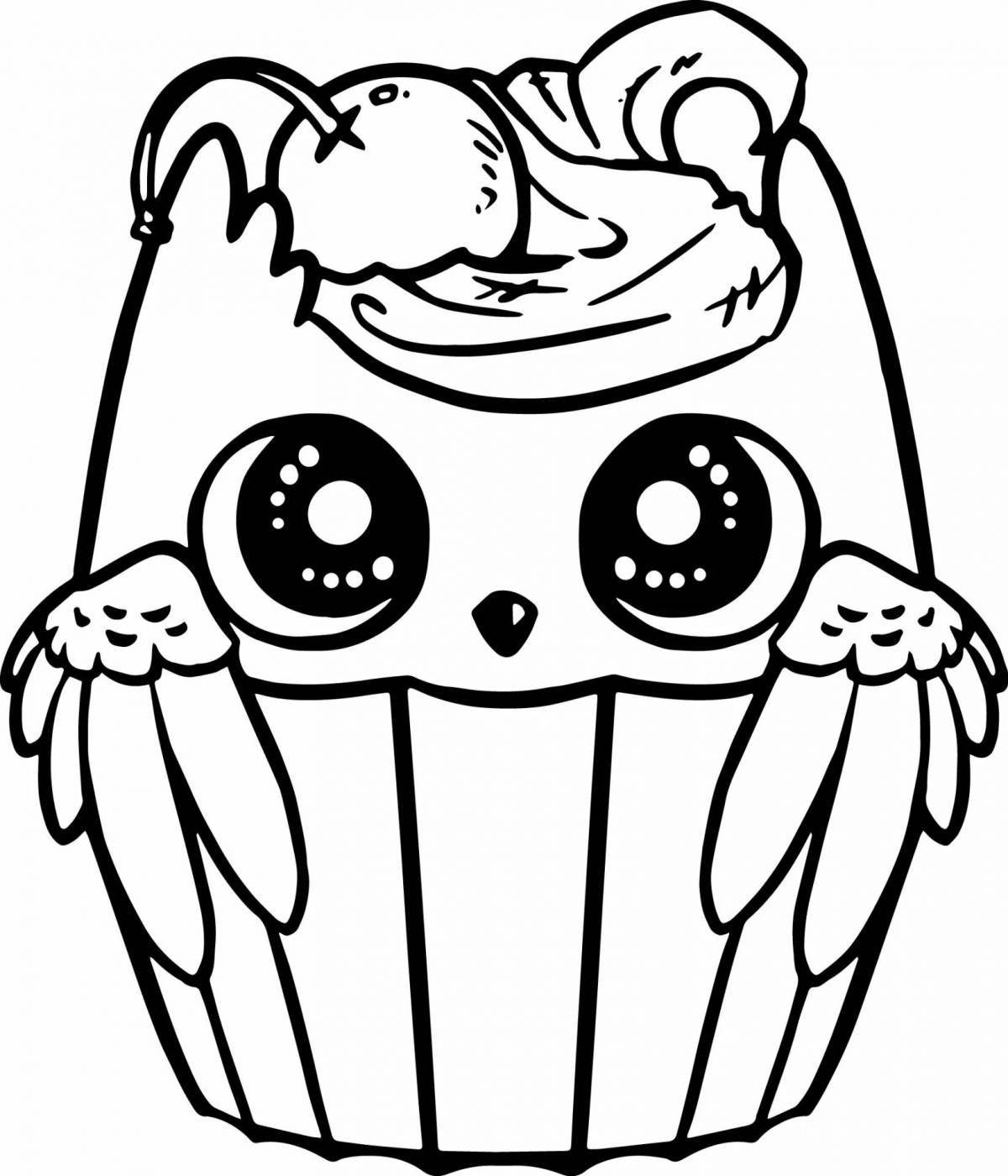 Friendly coloring cute food with eyes