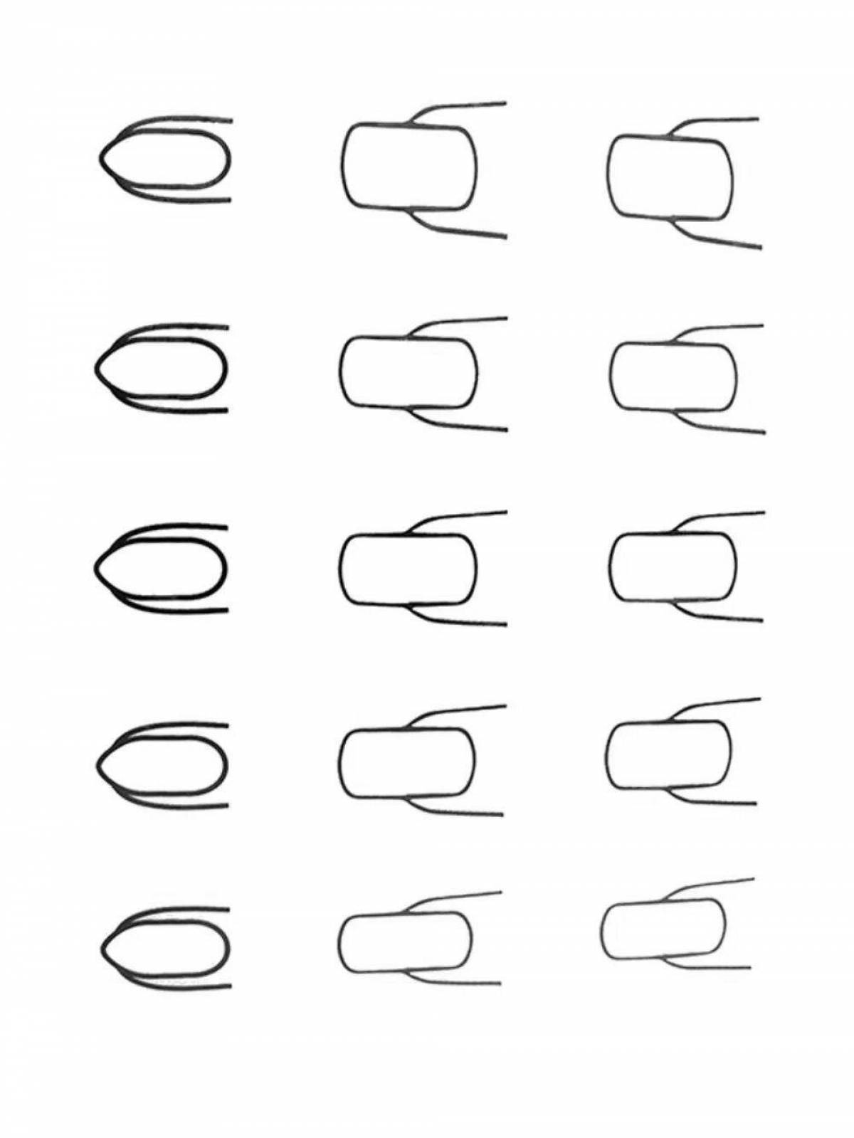 Majestic coloring page long nails without manicure