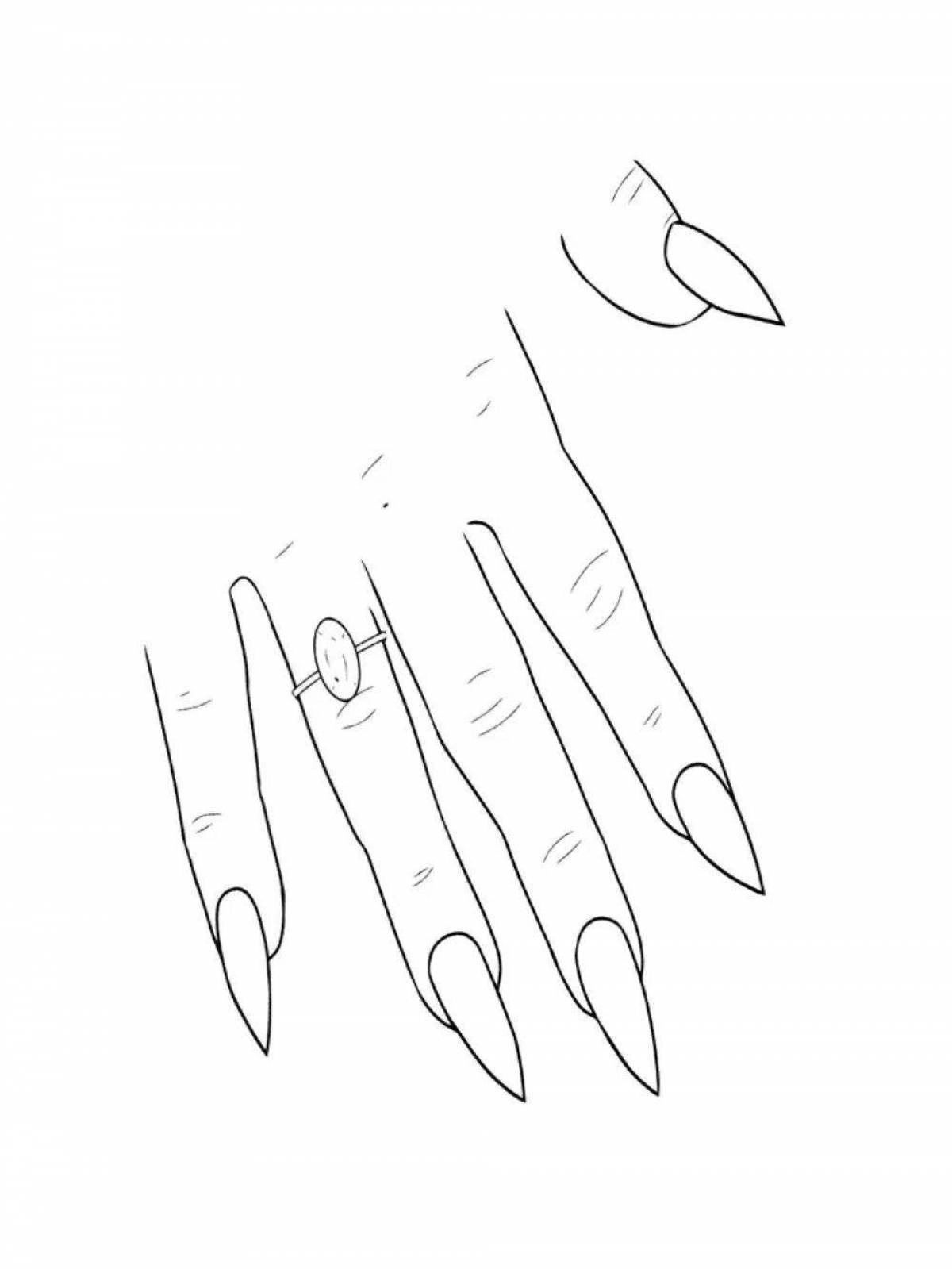 Интригующая раскраска длинные ногти без маникюра